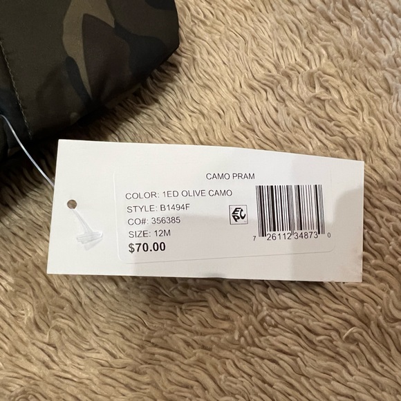 Baby Boys Camo Print Pram Faux Fur Hooded Snowsuit - Picture 3 of 4